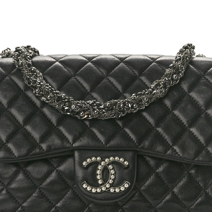 Chanel Lambskin Quilted Medium Westminster Pearl Flap Black 8 of 10