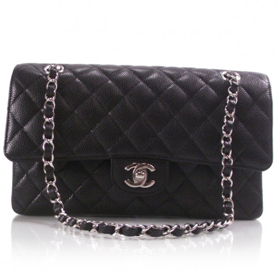 Caviar Jumbo Double Flap Black