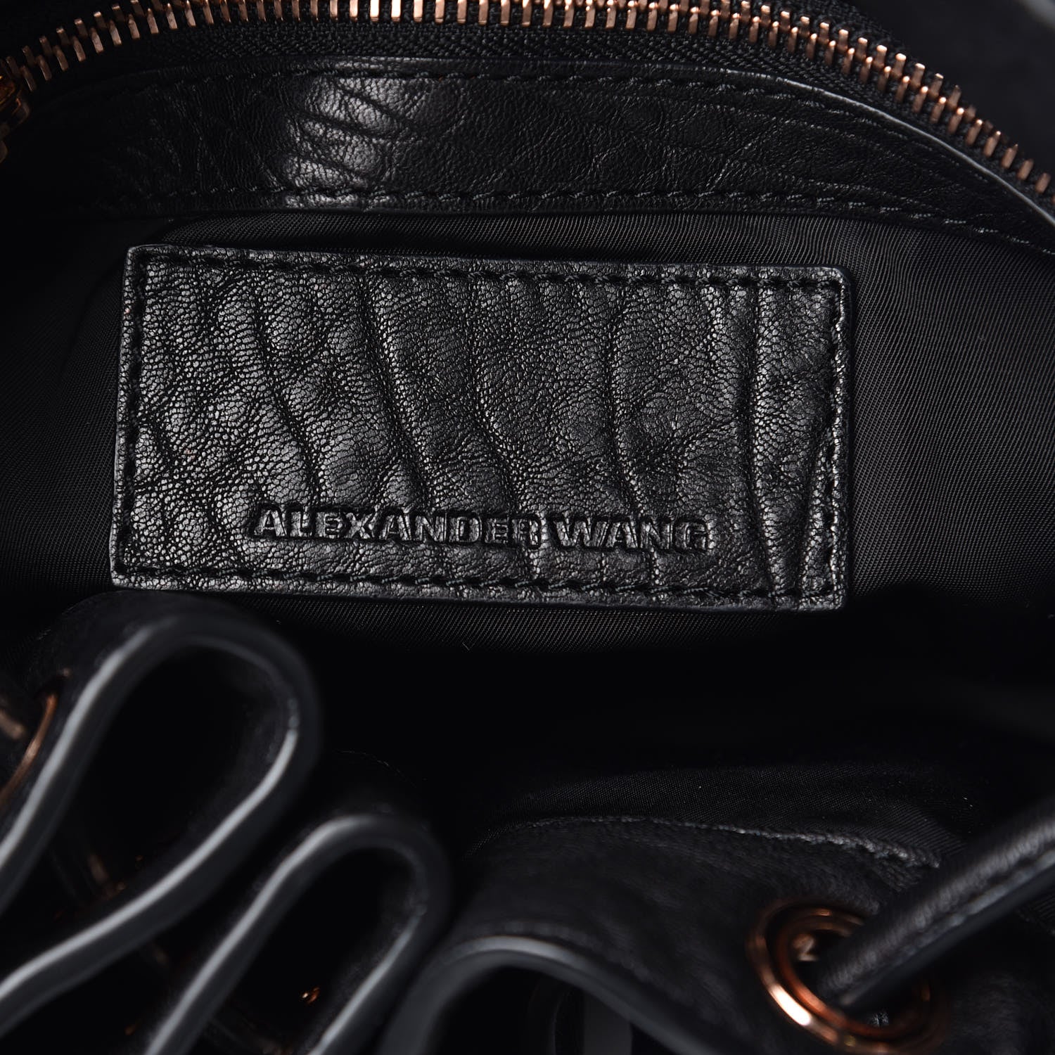 Alexander Wang Pebbled Lambskin Diego Bucket Black Rose Gold Hardware 6 of 6