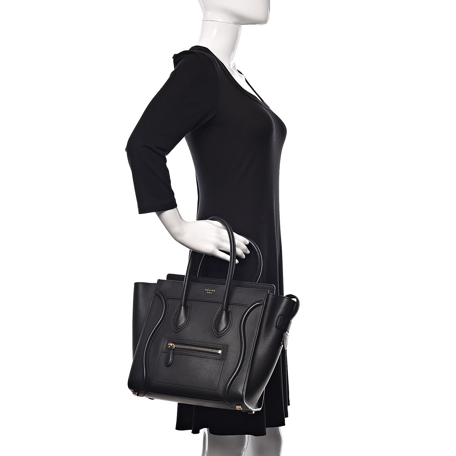 Celine Smooth Calfskin Micro Luggage Black 2 of 16