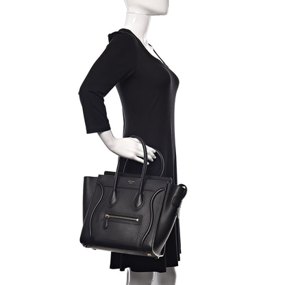 Celine Smooth Calfskin Micro Luggage Black 2 of 16