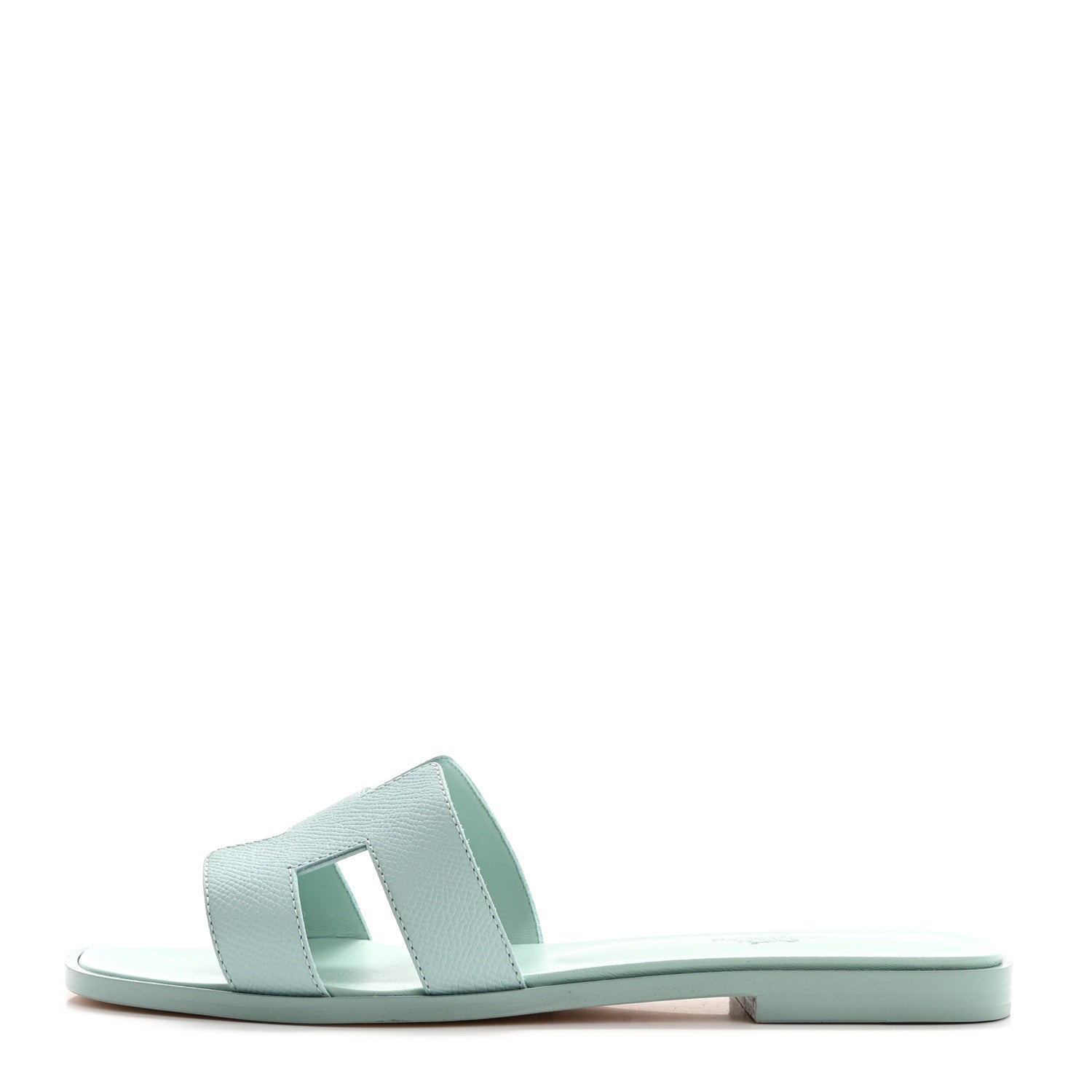 Hermes Epsom Oran Sandals 38 Vert Embrun 1 of 8