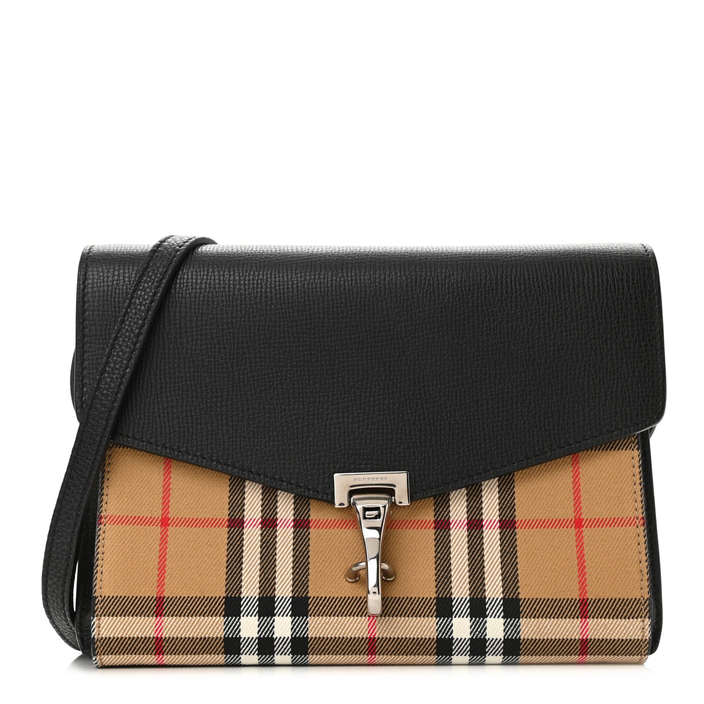 Derby Calfskin Vintage Check Small Macken Crossbody Bag Black