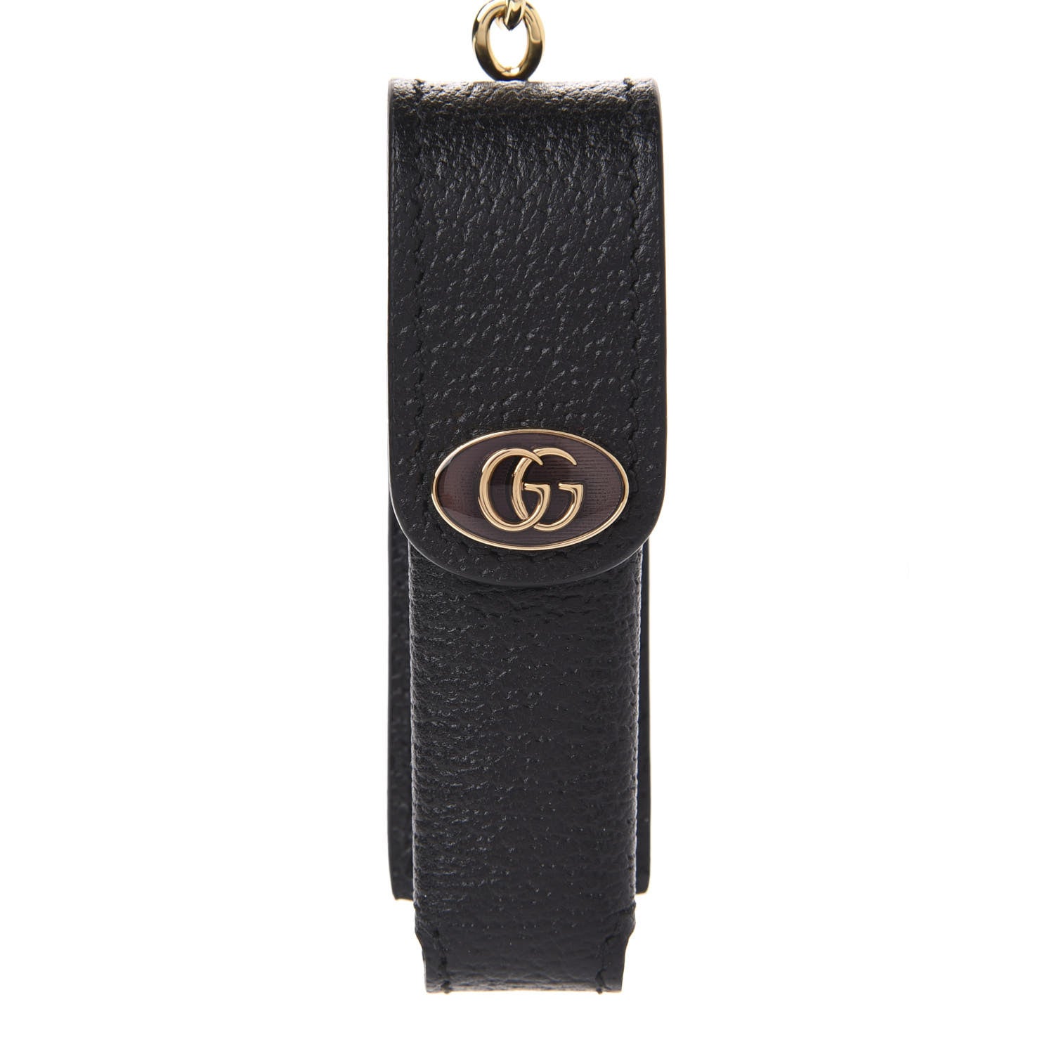 Gucci Textured Calfskin Enamel Single Porte Rouges Keychain Black 7 of 7