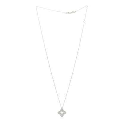 Roberto Coin 18K White Gold Diamond Petite Venetian Princess Flower Pendant Necklace 2 of 4