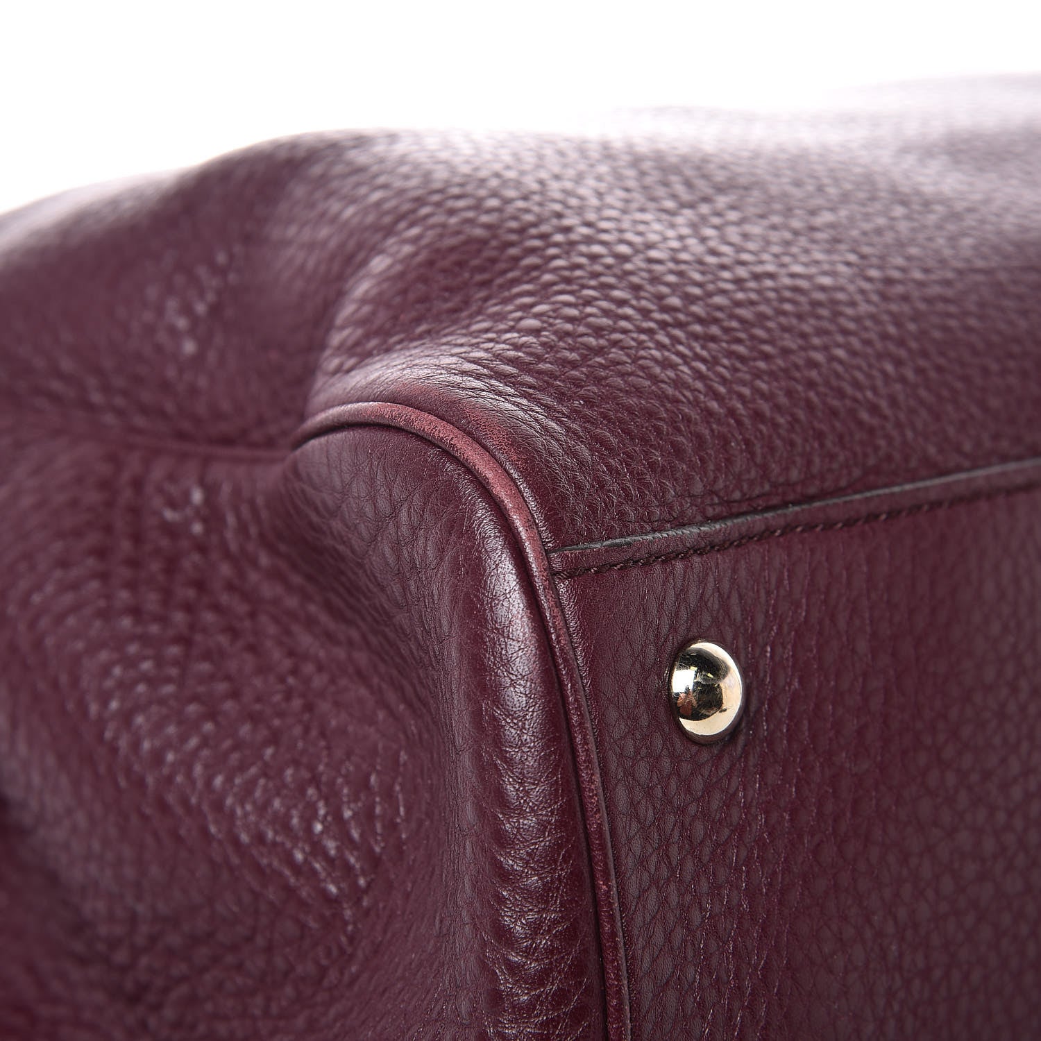 Gucci Pebbled Calfskin Large Bamboo Shopper Tote Burgundy 10 of 15