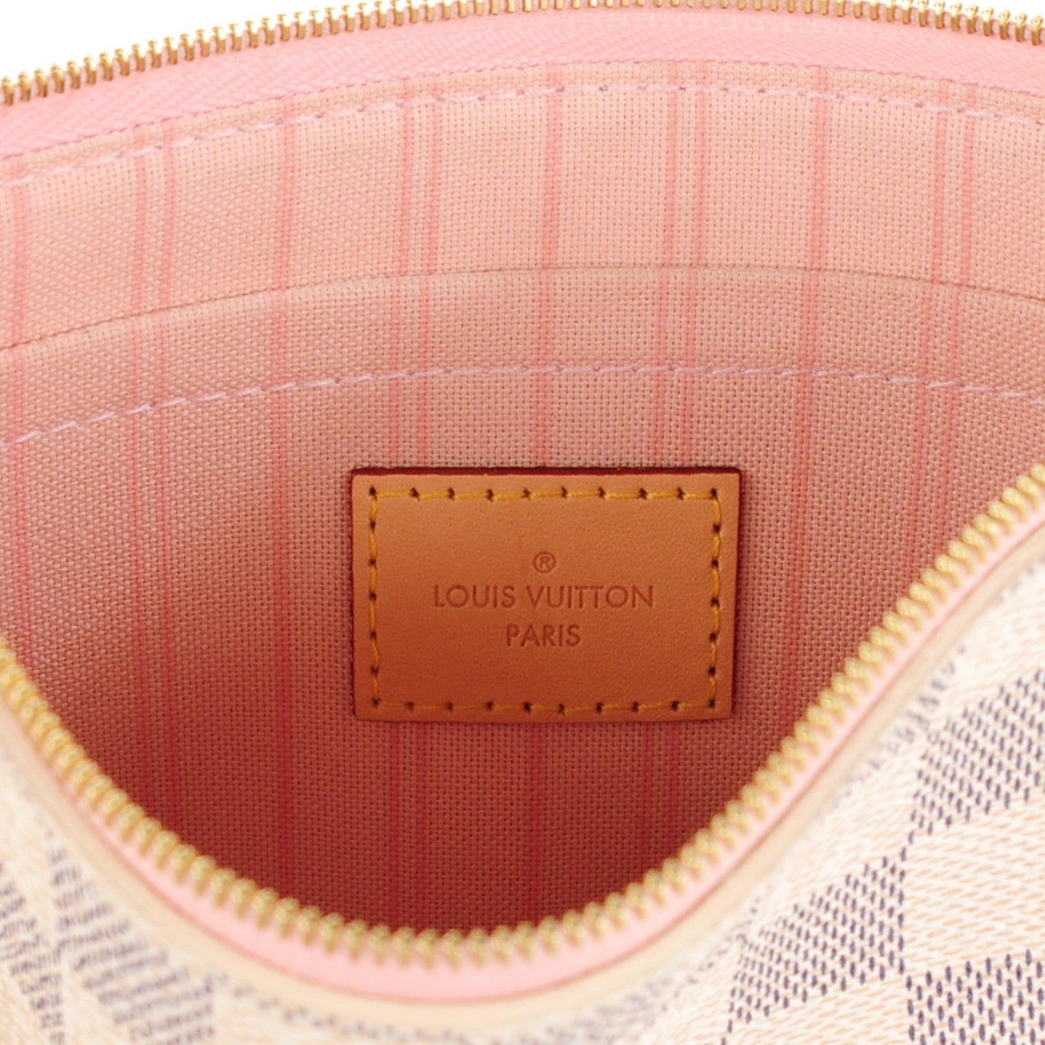 Louis Vuitton Damier Azur Neverfull MM GM Pochette Rose Ballerine 6 of 8