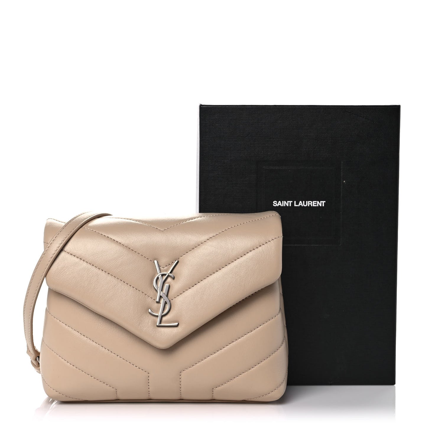 Calfskin Y Quilted Monogram Toy Loulou Crossbody Bag Latte