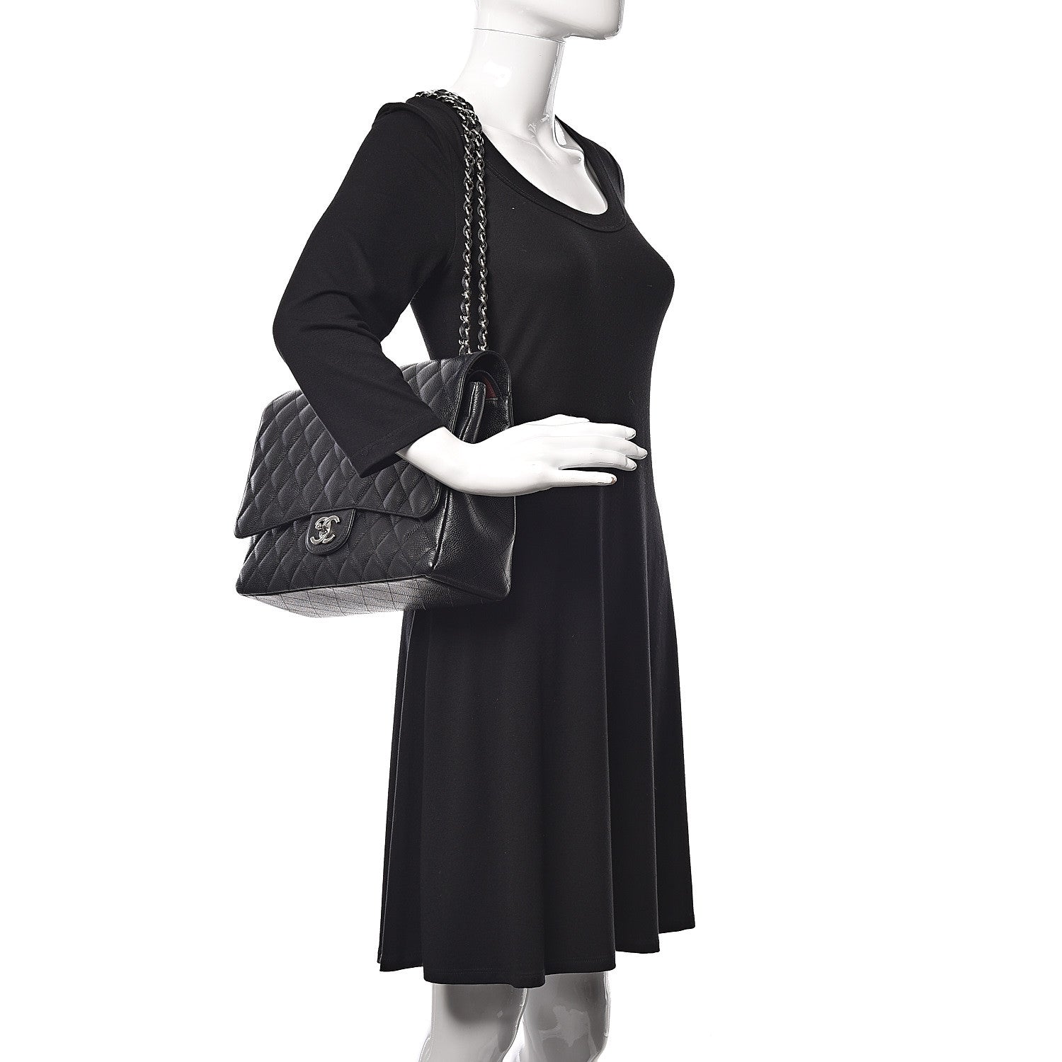 Chanel Caviar Quilted Maxi Double Flap Black 2 of 10