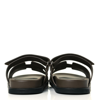 Hermes Suede Goatskin Mens Chypre Sandals 43 Vert Army 3 of 10