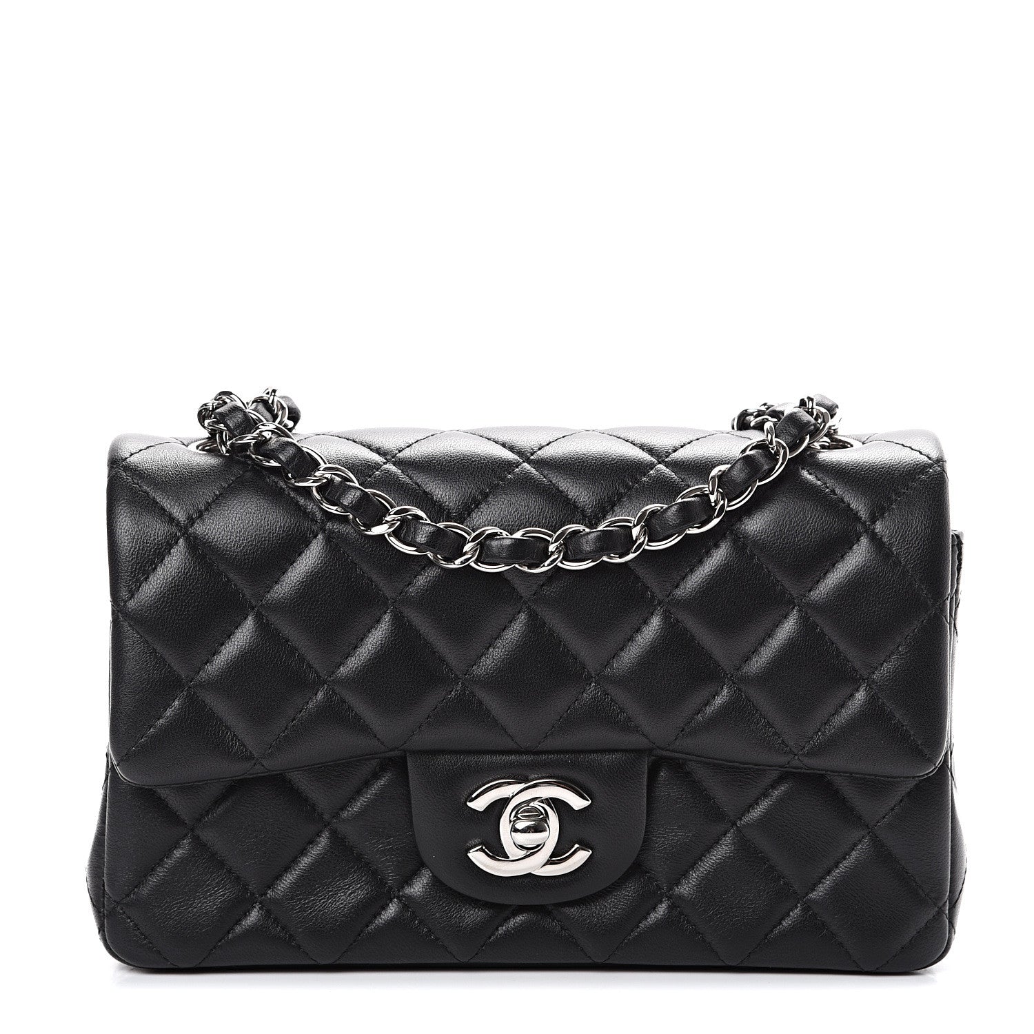 Chanel Lambskin Quilted Mini Rectangular Flap Black 1 of 12