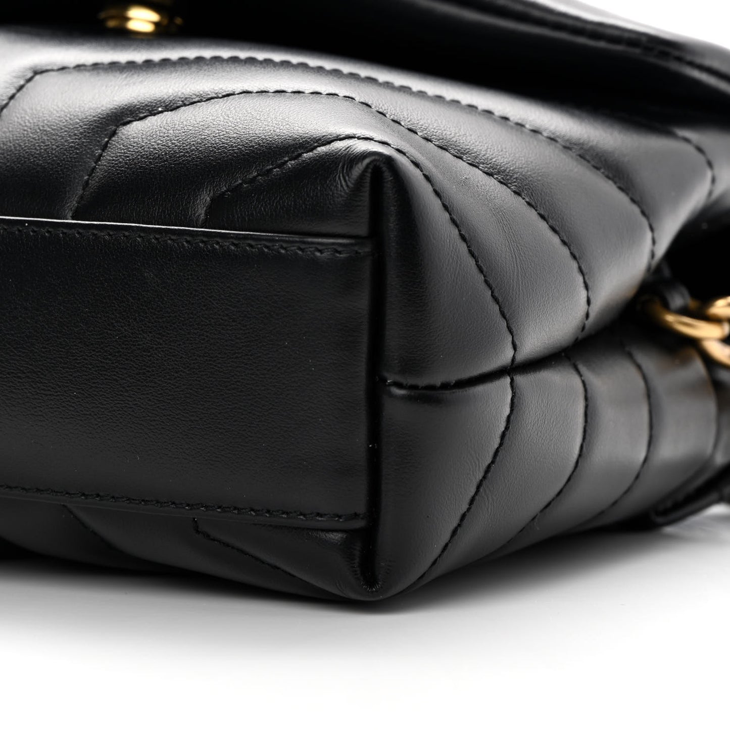 Calfskin Y Quilted Monogram Toy Loulou Crossbody Bag Black