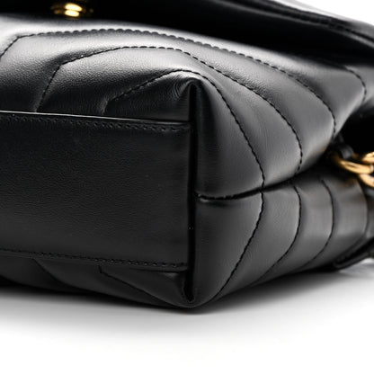Saint Laurent Calfskin Y Quilted Monogram Toy Loulou Crossbody Bag Black 10 of 12