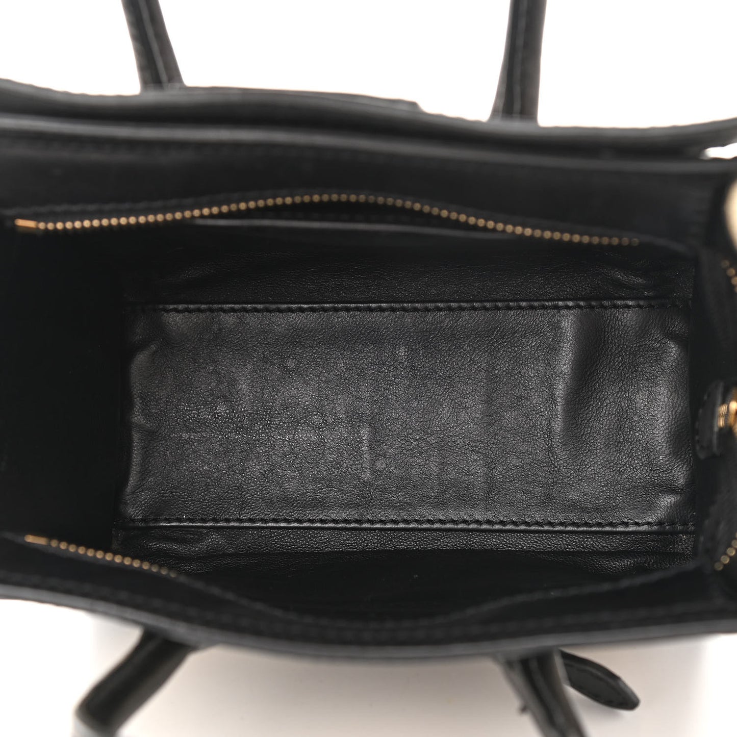 Natural Canvas Smooth Calfskin Nano Luggage Black