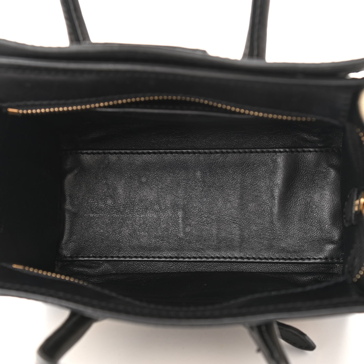 Celine Natural Canvas Smooth Calfskin Nano Luggage Black 5 of 13
