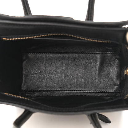 Celine Natural Canvas Smooth Calfskin Nano Luggage Black 5 of 13