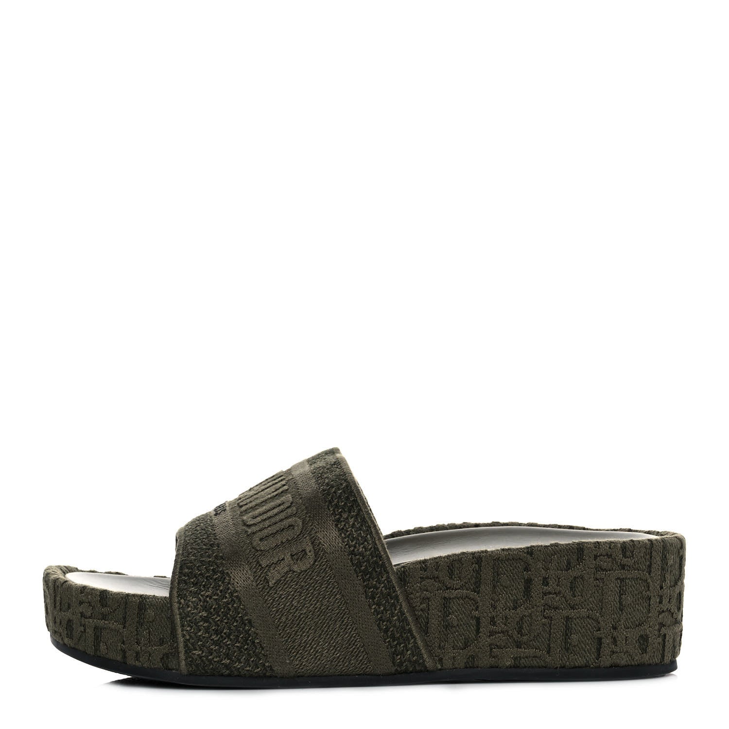 Christian Dior Oblique D-Way Platform Slide Sandals 39 Kaki 1 of 9