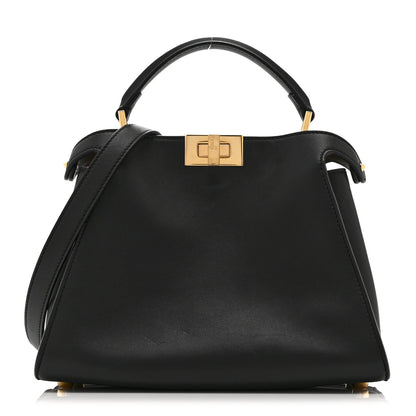 Fendi Vitello Tahiti Burro Medium Peekaboo Iconic Essentially Satchel Black Corda 1 of 11