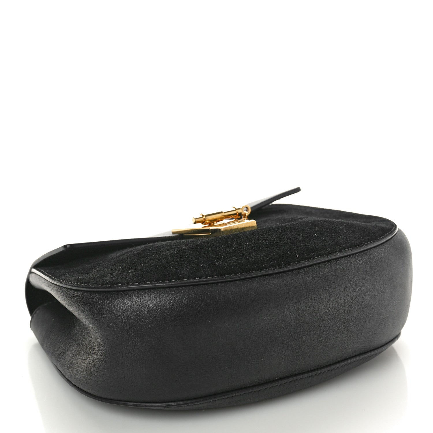 Chloe Suede Smooth Calfskin Drew Shoulder Bag Black 4 of 10