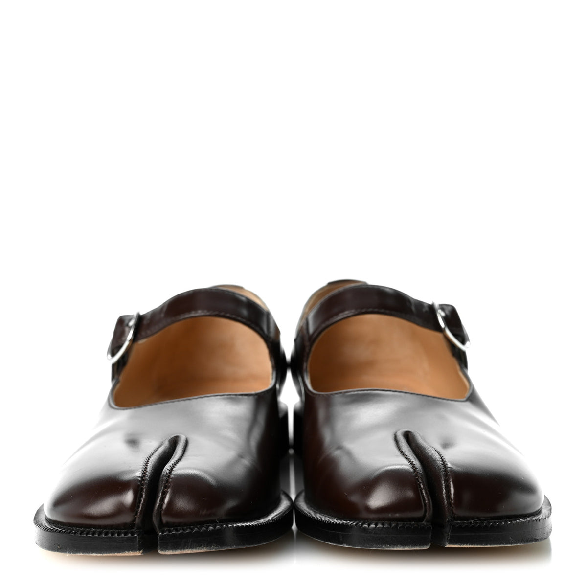 Maison Margiela Brushed Calfskin Tabi 20mm Mary Janes 36 Adobe Brown 3 of 9