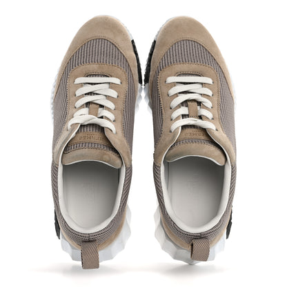 Hermes Air Mesh Suede Goatskin Bouncing Sneakers 38 Beige Camel 2 of 14
