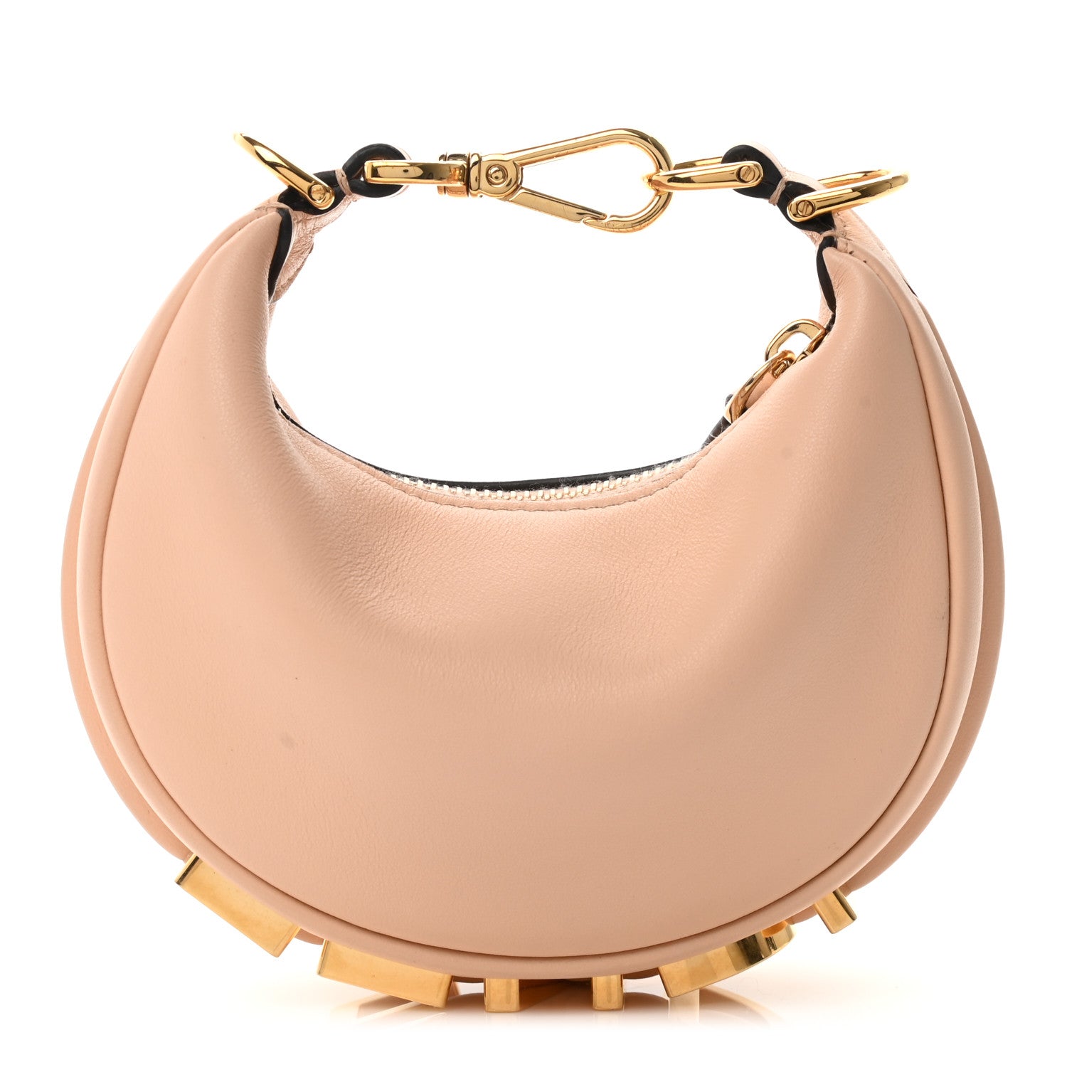 Fendi Vitello Grace Matte Nano Fendigraphy Hobo Charm Light Rose 1 of 9