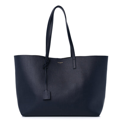 Saint Laurent Calfskin Large Shopping Tote Deep Marine 4 of 11