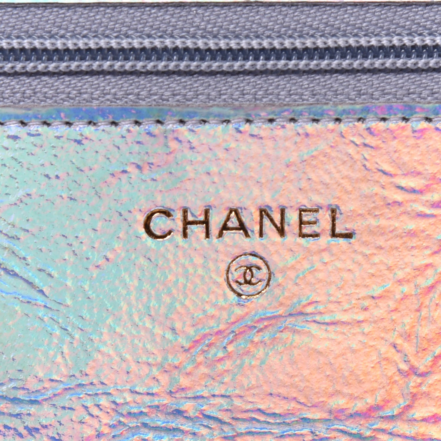 Chanel Iridescent Goatskin Quilted Wallet On Chain WOC Silver 8 of 12