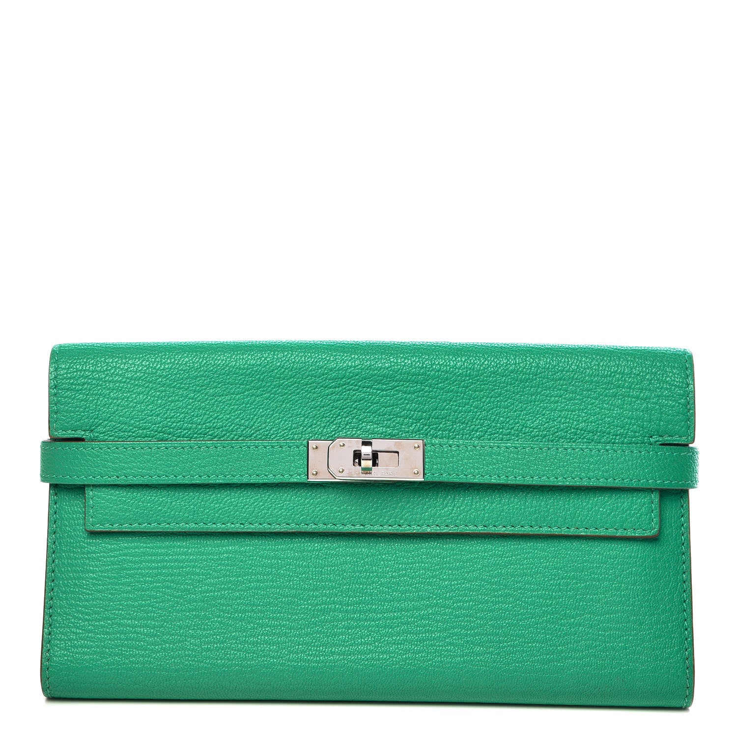 Hermes Chevre Mysore Kelly Longue Wallet Menthe 1 of 8