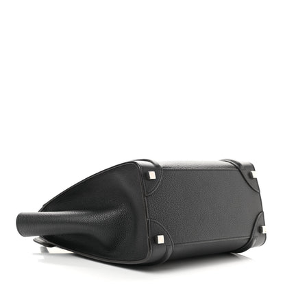 Celine Drummed Calfskin Micro Luggage Black 4 of 11