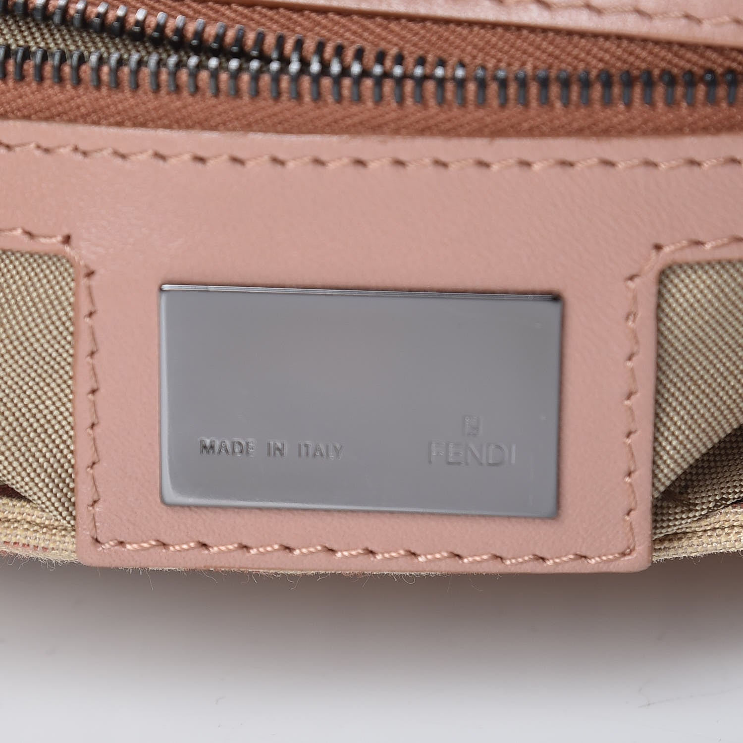 Fendi Zucchino Vitello Mama Baguette Beige Bruciato Bois de Rose 8 of 11