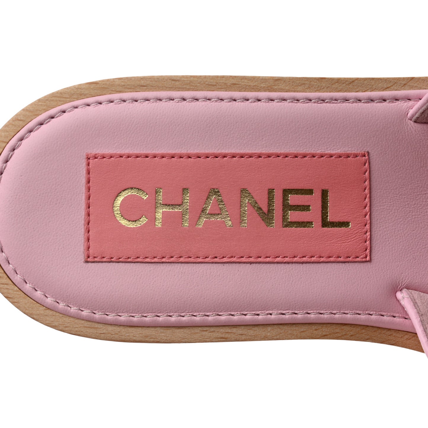 Lambskin Quilted CC Slip On Platform Sandals 38 Pink