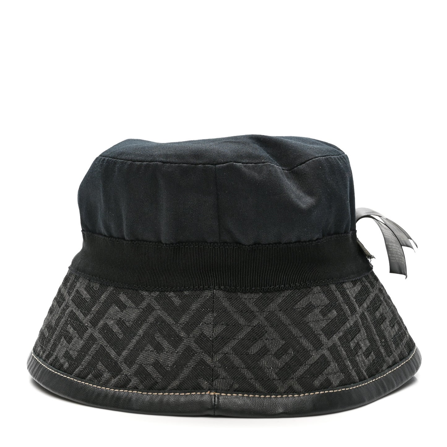 Fabric Jacquard FF Bucket Hat L Black