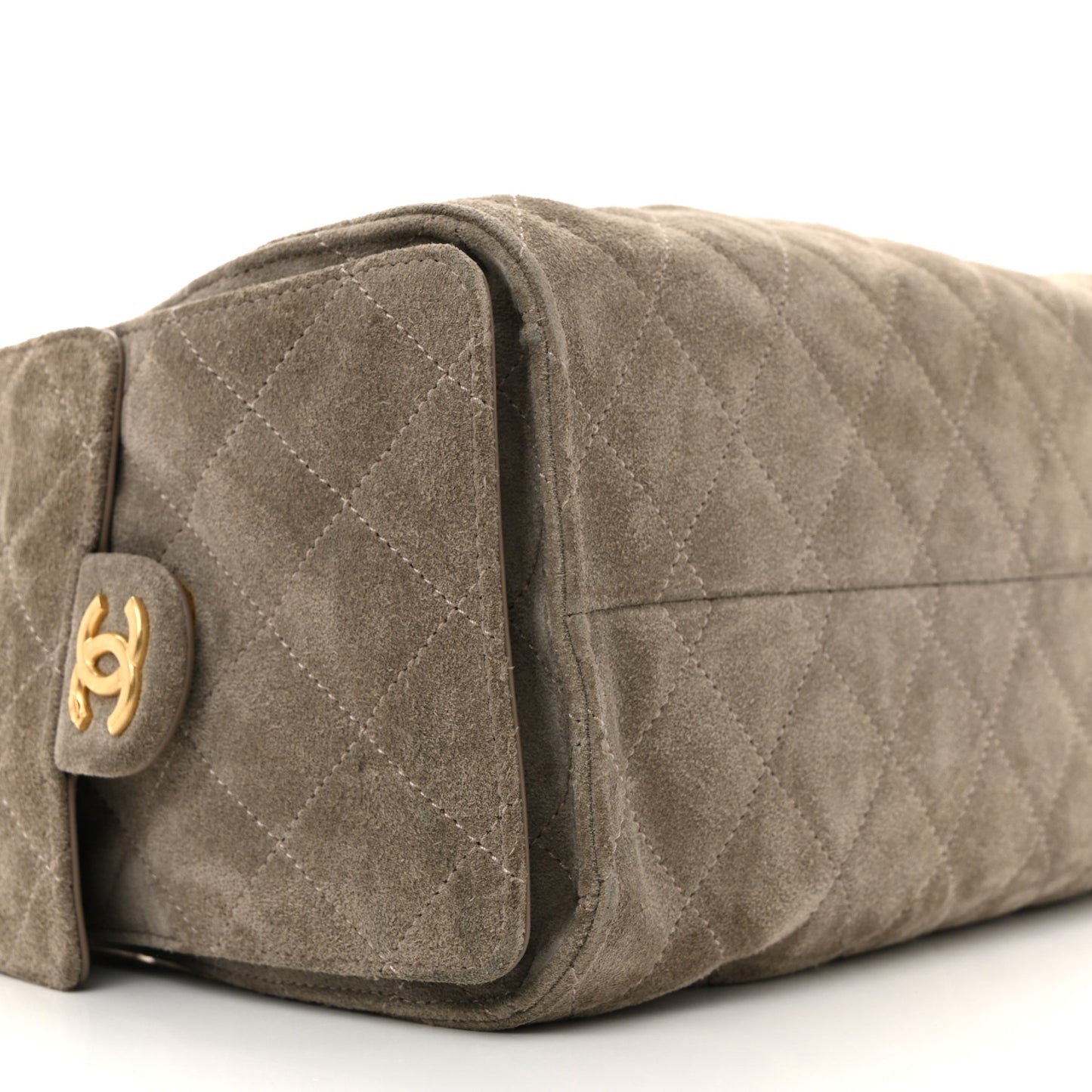 Suede Quilted Small Chanel 25 Handbag Dark Grey