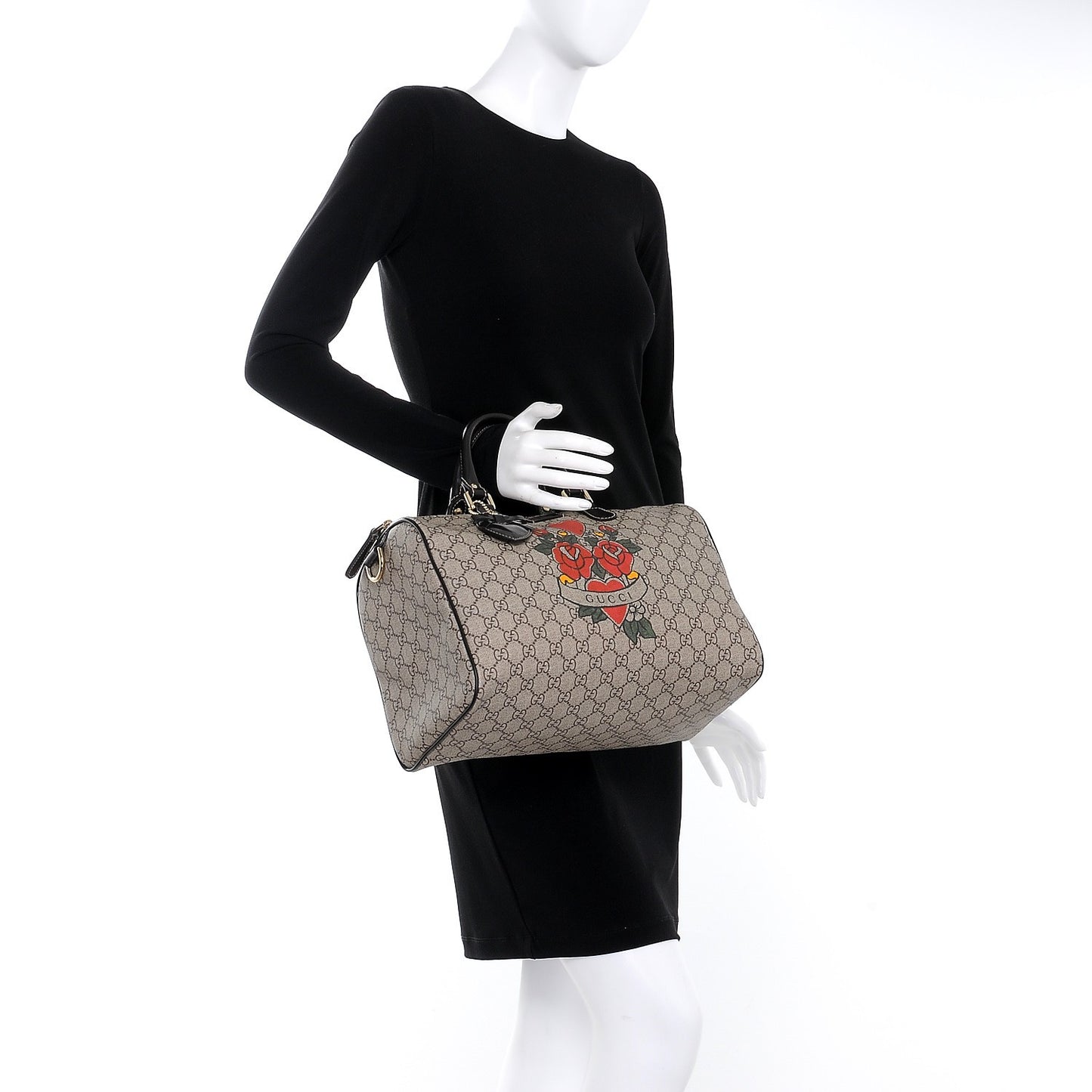 GG Plus Monogram Tattoo Heart Medium Joy Boston Dark Brown