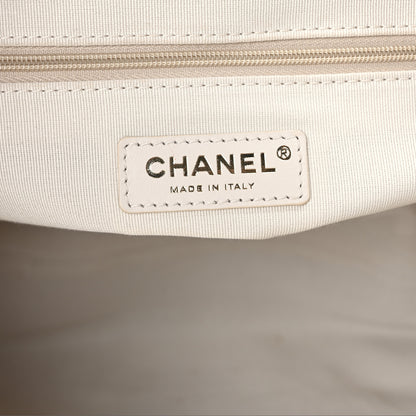 Chanel Calfskin Quilted Small Coco Base Shopping Bag White 6 of 10