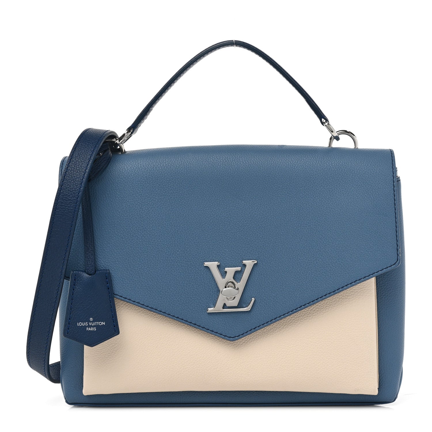 Louis Vuitton Soft Calfskin My Lockme Top Handle Blue Jean Creme 1 of 8