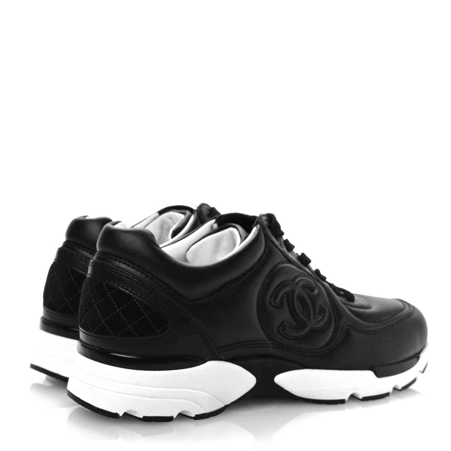 Calfskin CC Sneakers 37 Black