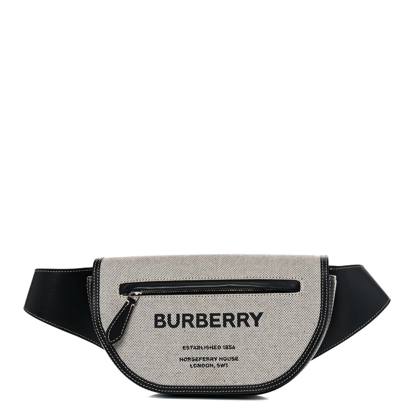 Canvas Horseferry Print Small Olympia Bum Bag Black Grey