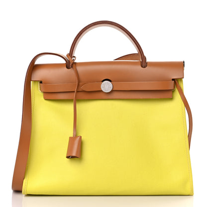 Hermes Toile H Berline Vache Hunter Herbag Zip 31 PM Lime 3 of 15