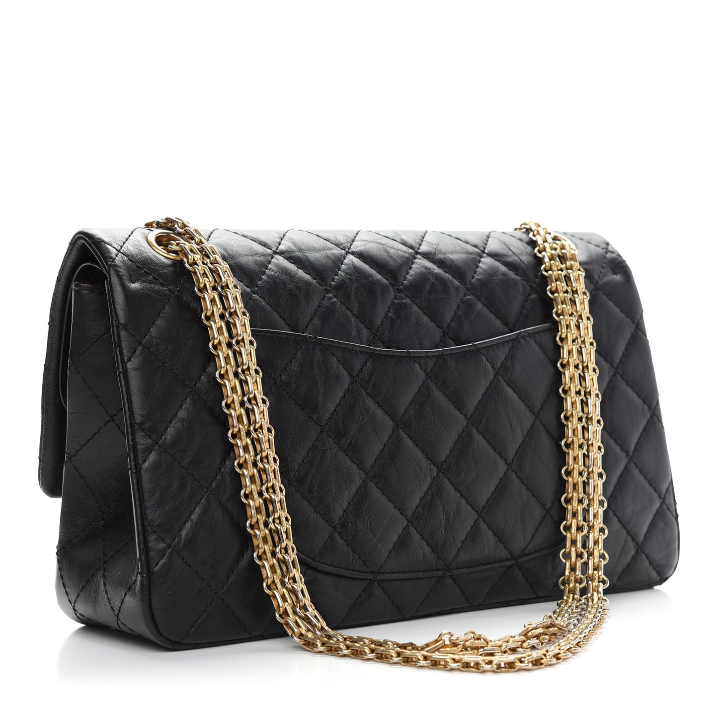 Aged Calfskin Quilted 2.55 Reissue 226 Flap Black
