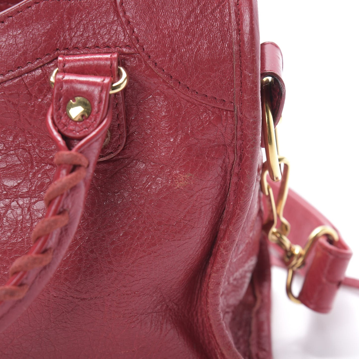 Agneau Classic Gold Hardware Mini City Rouge Sapphire