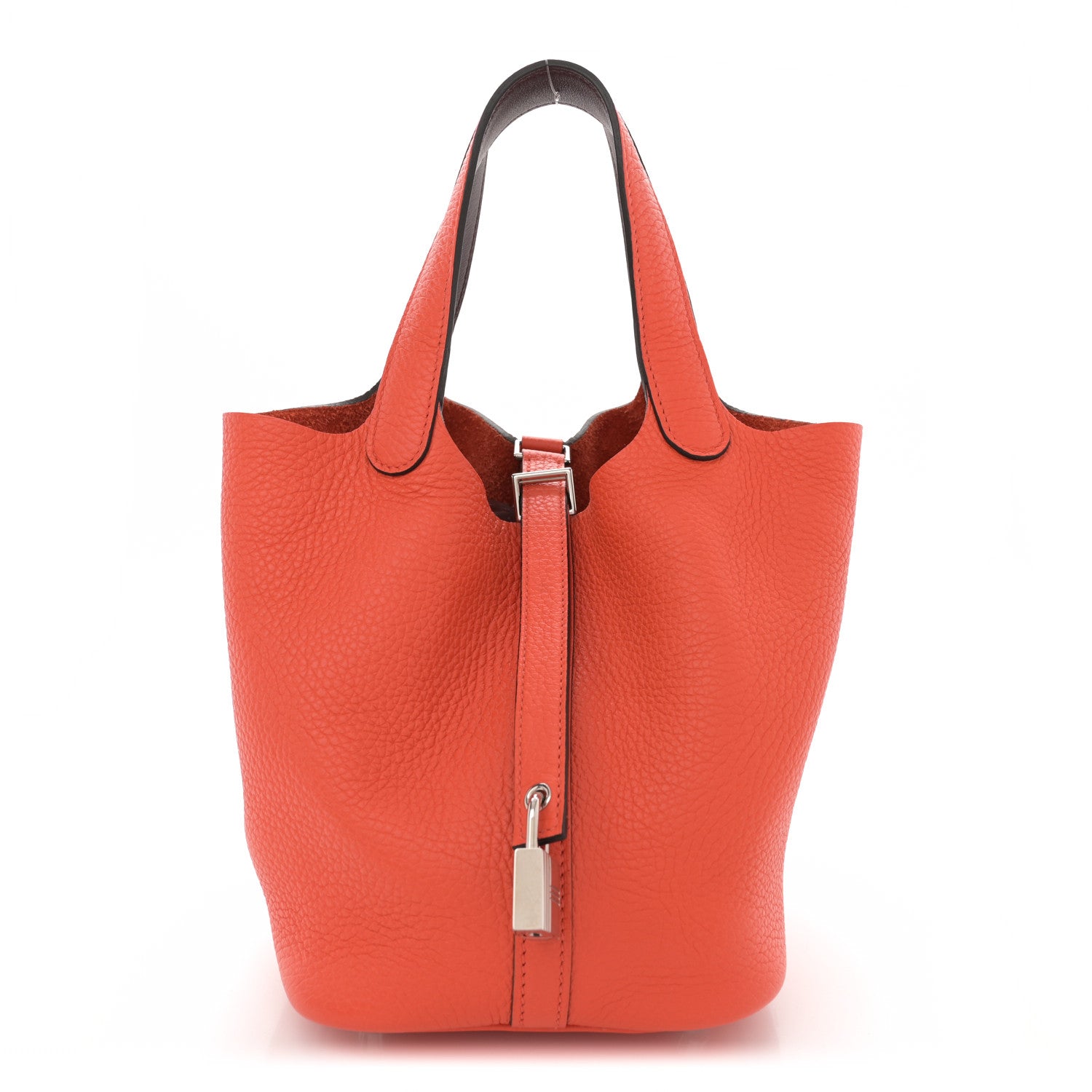 Hermes Taurillon Clemence Swift Eclat Picotin Lock 18 PM Orange Poppy Prune 1 of 10