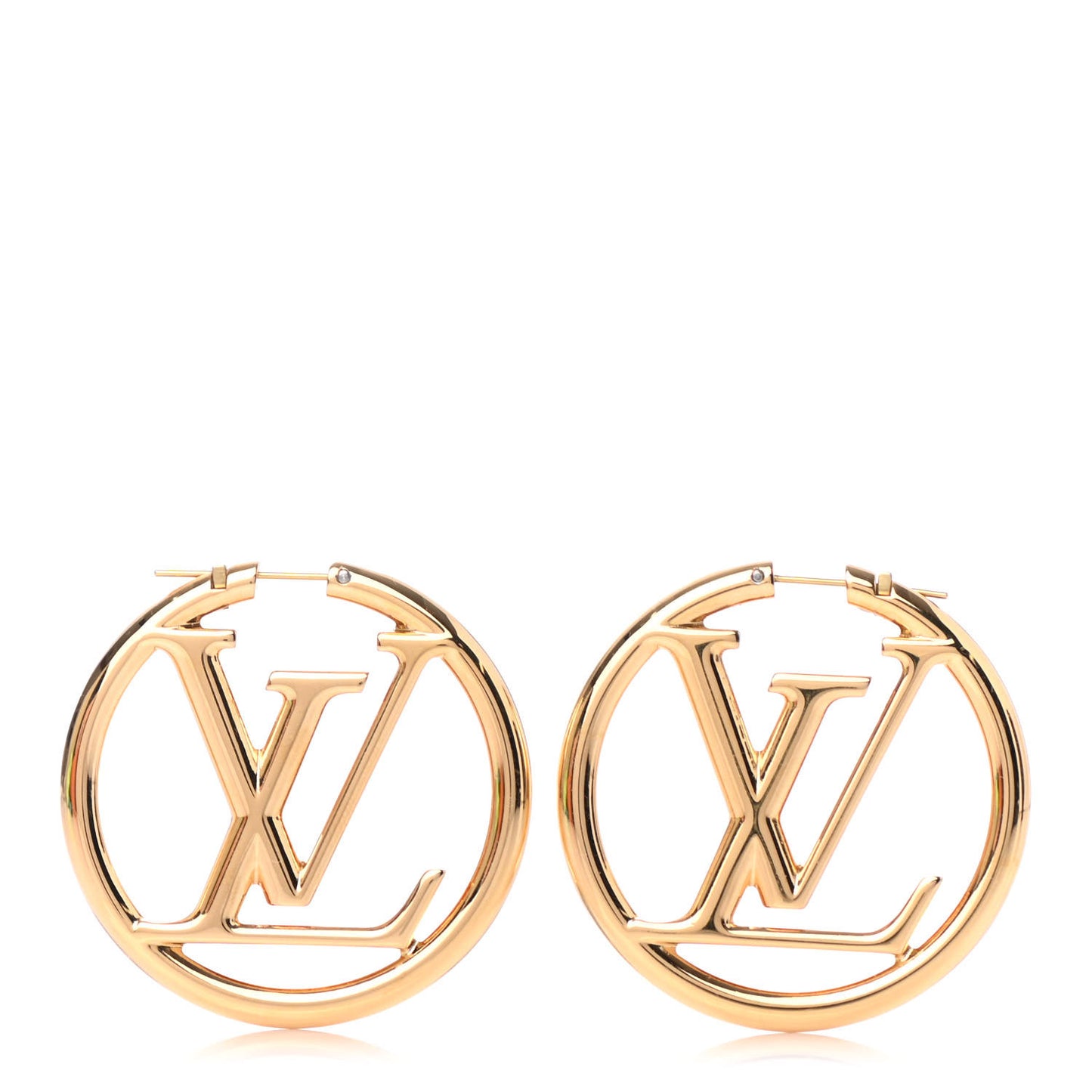 Metal Louise Hoop Earrings Gold