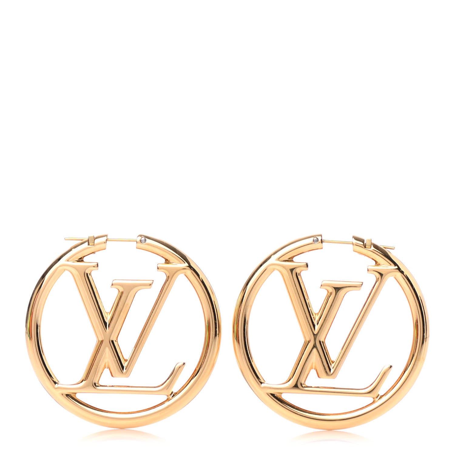 Louis Vuitton Metal Louise Hoop Earrings Gold 1 of 4