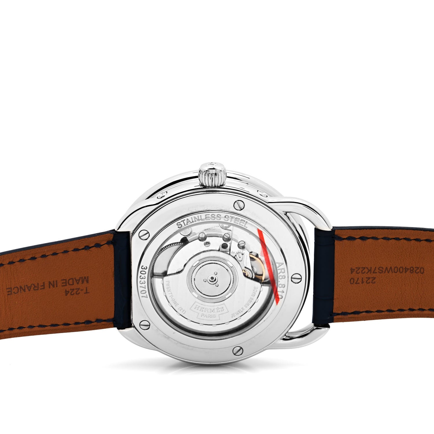 Hermes Stainless Steel Alligator 43mm Arceau Grande Lune Automatic Watch Bleu Abysse 4 of 5