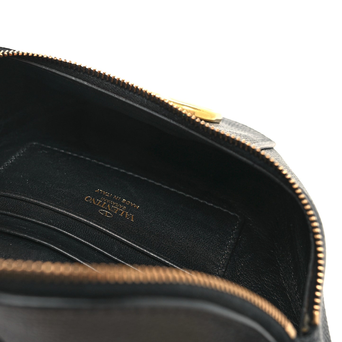 Grained Calfskin VSling Chain Belt Bag Black