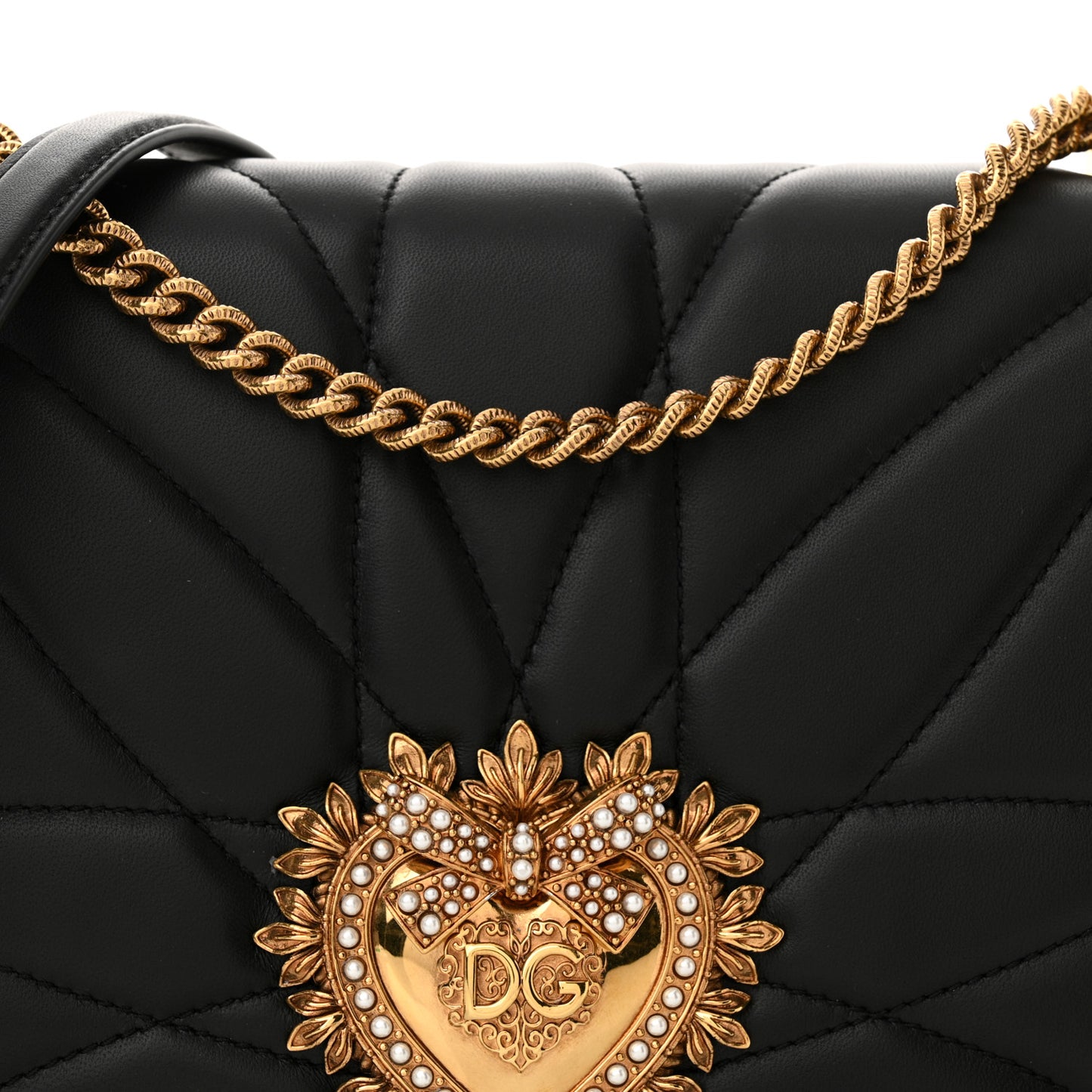 Calfskin Large Devotion Crossbody Bag Black