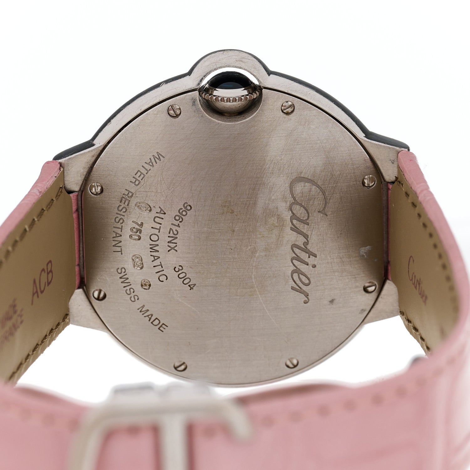 Cartier 18K White Gold Alligator Diamond Bezel 36mm Ballon Bleu De Cartier Automatic Watch 4 of 4