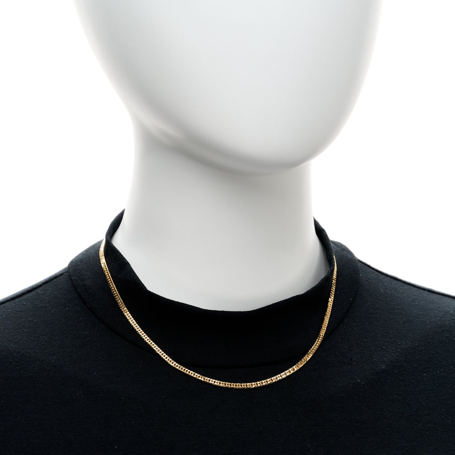 18K Yellow Gold Curb Chain Necklace 15.75"